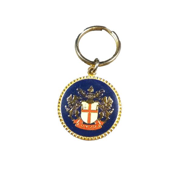 London Gold Tone Keychain Coat Of Arms - Picture 2 of 6